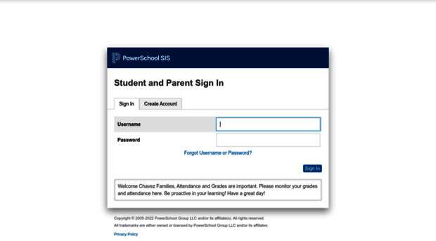 cesarchavez.powerschool.com - Student and Parent Sign In ...