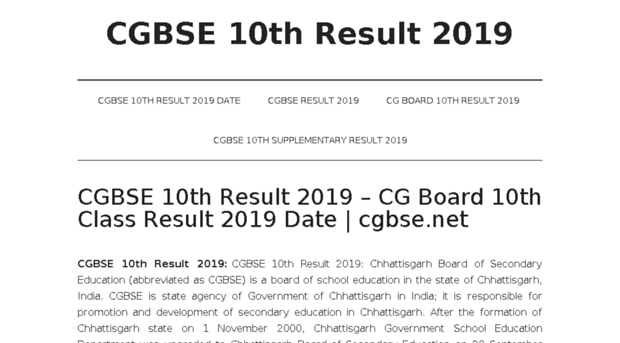 cgbse10thresult2019.in