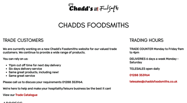 chaddsfoodsmiths.co.uk