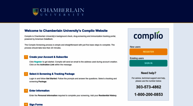 chamberlainclinicalcompliance.com