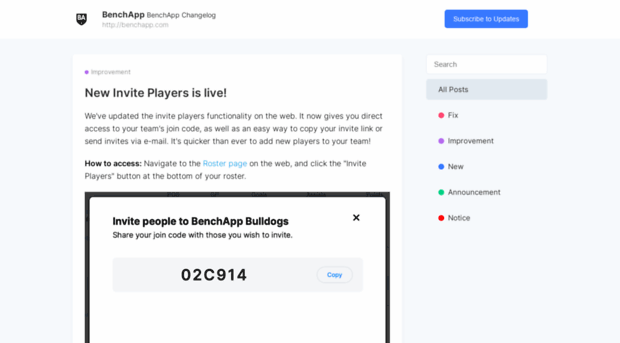 changelog.benchapp.com