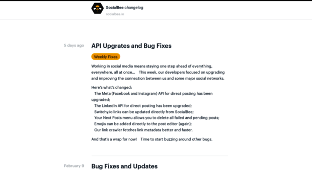changelog.socialbee.io