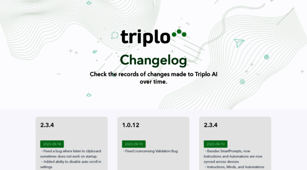 changelog.triplo.ai