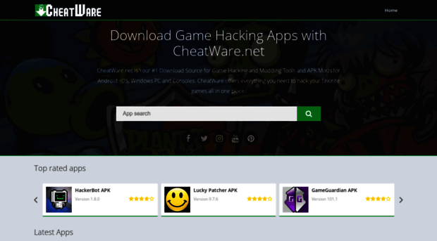 Screenshot of cheatware.net website