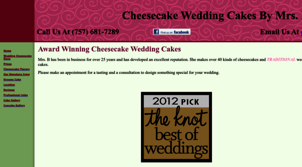 cheesecakeweddingcakesbymrsb.com