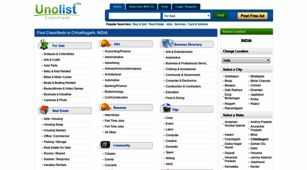 chhattisgarh.unolist.in