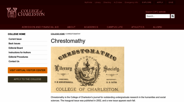 chrestomathy.cofc.edu