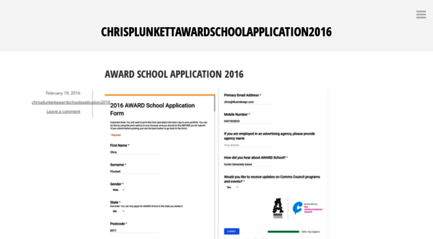 chrisplunkettawardschoolapplication2016.wordpress.com