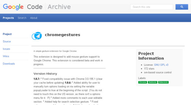 chromegestures.googlecode.com