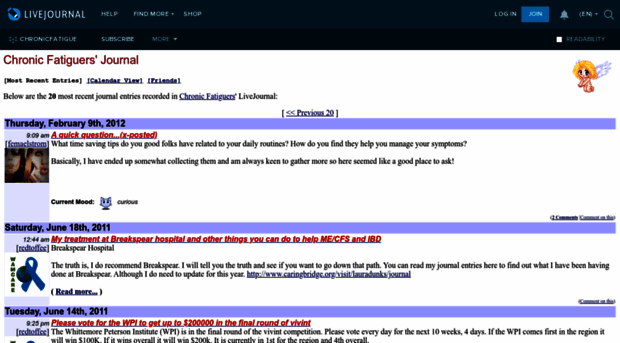 chronicfatigue.livejournal.com