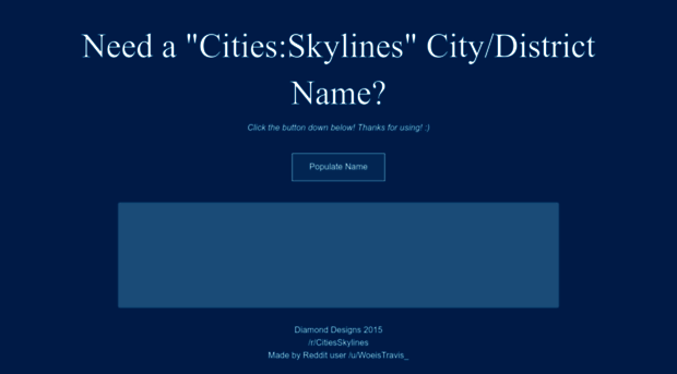 citiesskylinesgenerator.github.io - Cities:Skylines Name Generator