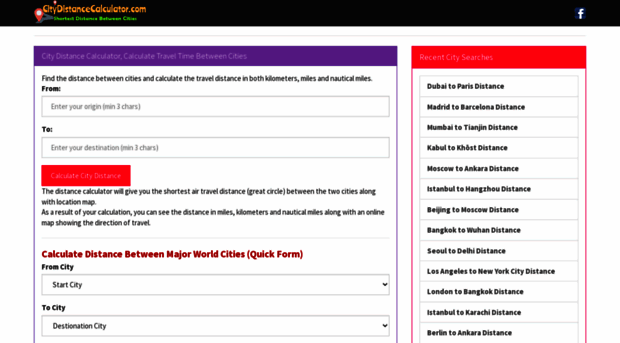 citydistancecalculator.com