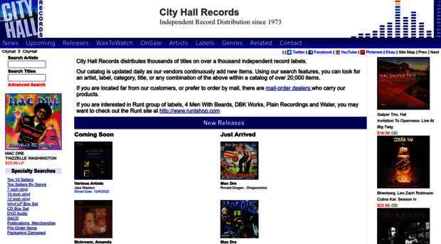 cityhallrecords.com