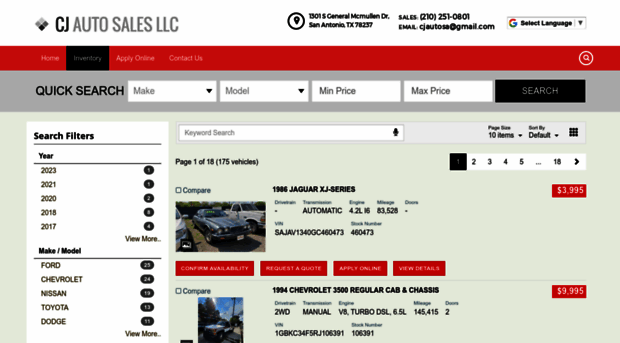 cjautosalesllc.com
