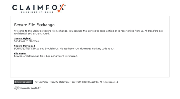 claimfox.leapfile.net