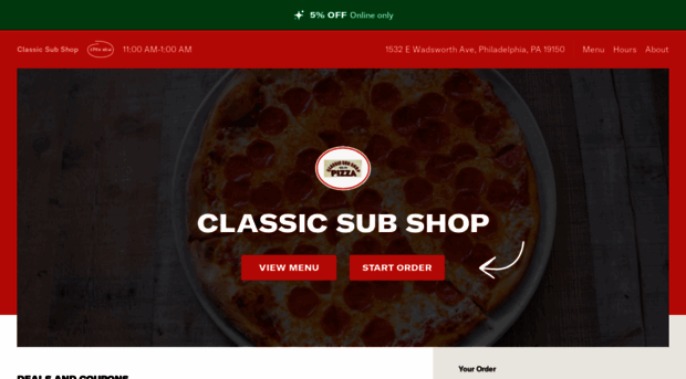 classicpizzashopmenu.com