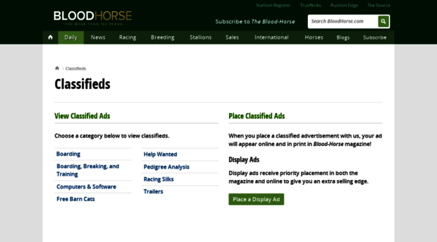 classifieds.bloodhorse.com