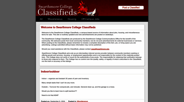 classifieds.swarthmore.edu