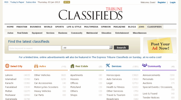 classifieds.tribune.com.pk