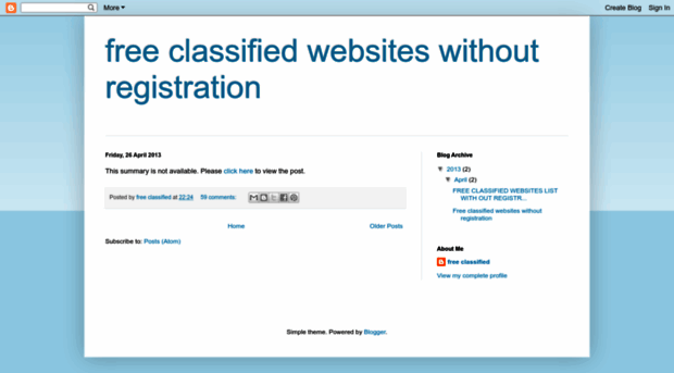 classifiedwebsitewithoutregistration.blogspot.in