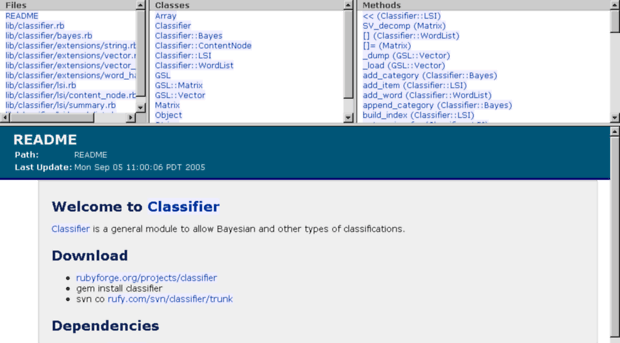 classifier.rubyforge.org