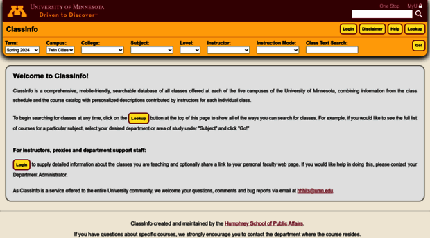 classinfo.umn.edu