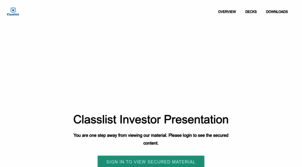 classlist-investor-presentation.pitchxo.com