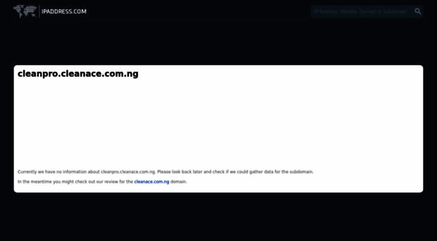 cleanpro.cleanace.com.ng.ipaddress.com