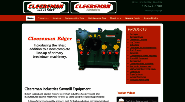 cleereman.com - Sawmill Carriages & Drives - C... - Cleereman