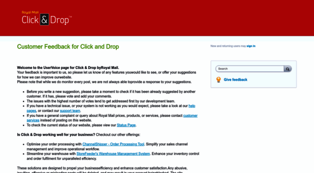 clickanddrop.uservoice.com