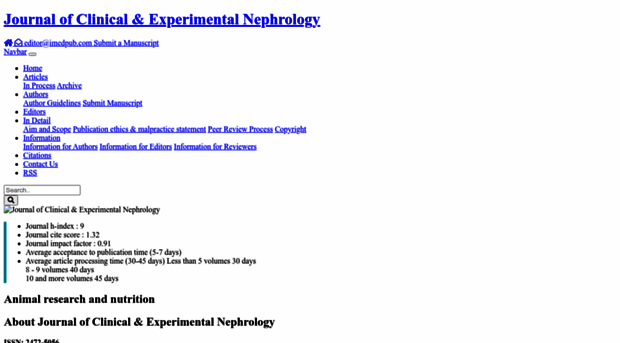 clinical-experimental-nephrology.imedpub.com