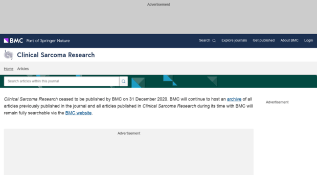 clinicalsarcomaresearch.biomedcentral.com