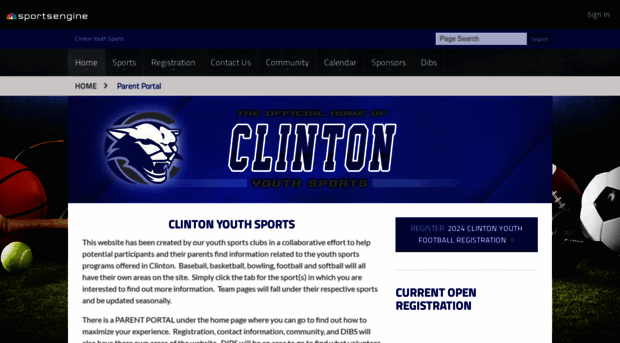 clintonyouthsports.com