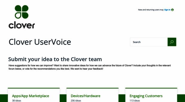 clover.uservoice.com