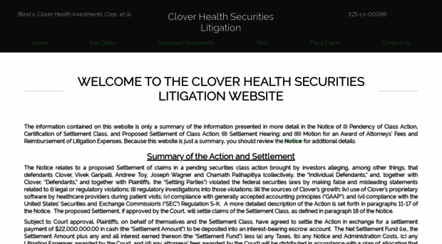 cloverhealthsecuritieslitigation.com