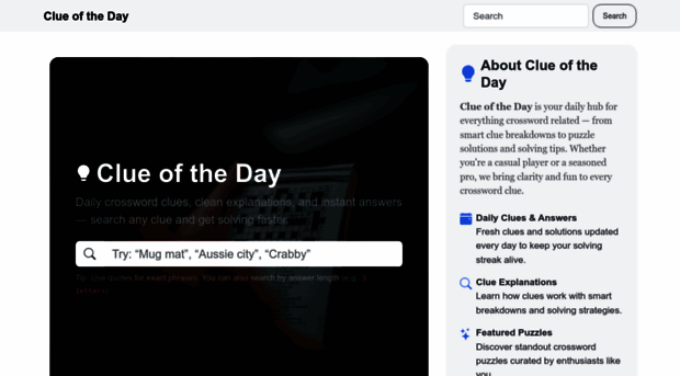 clueoftheday.com