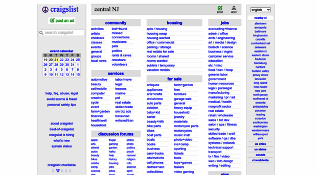 cnj.craigslist craigslist central NJ jobs a C NJ