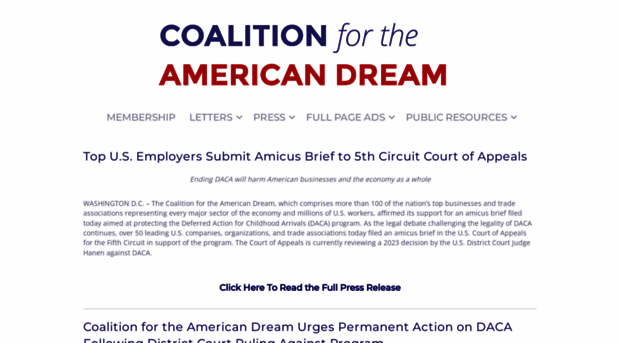 coalitionfortheamericandream.us