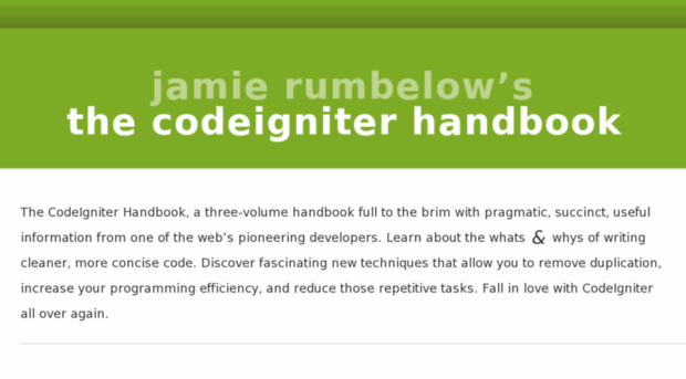 codeigniterhandbook.com