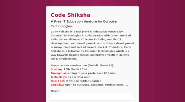 codeshiksha.corouter.net