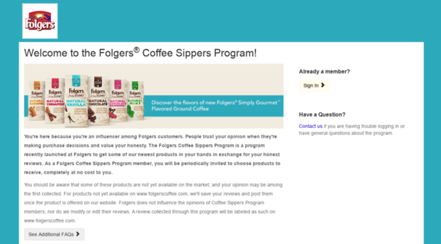 coffeesippersprogram.folgerscoffee.com