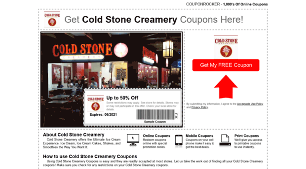 coldstone.couponrocker.com