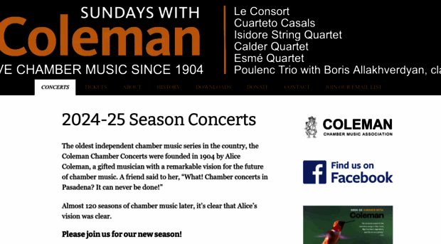 colemanchambermusic.org