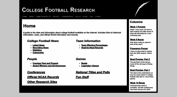 collegefootballresearch.com