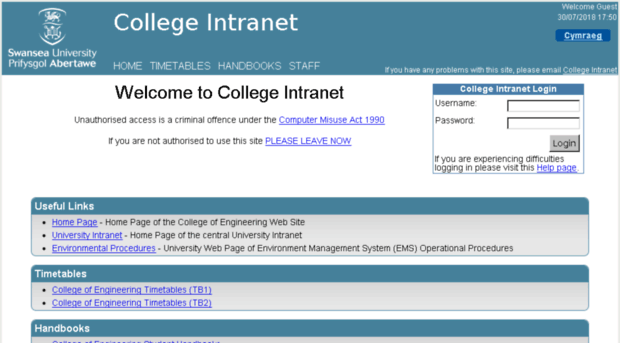 collegeintranet.swan.ac.uk