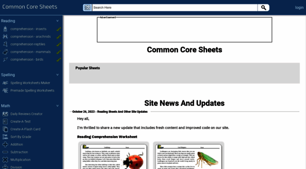 commoncoremathsheets.com