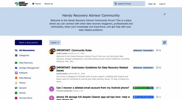community.handyrecovery.com