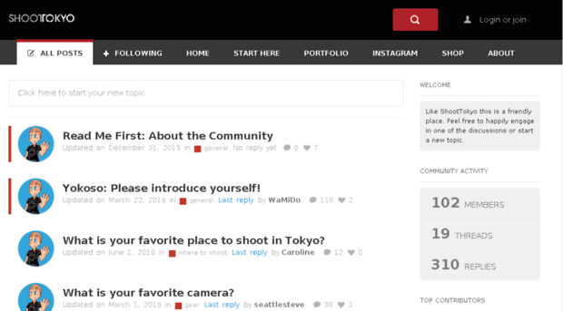 community.shoottokyo.com