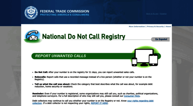 complaints.donotcall.gov