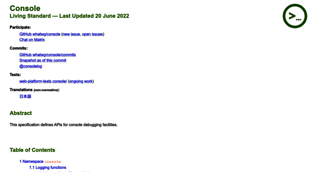 console.spec.whatwg.org